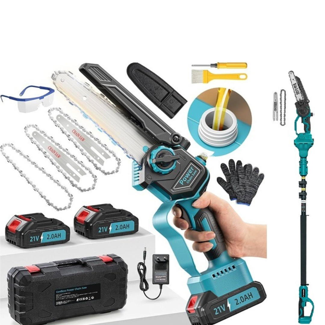 Mini motosierra profesional inalámbrica (accesorios incluidos)
